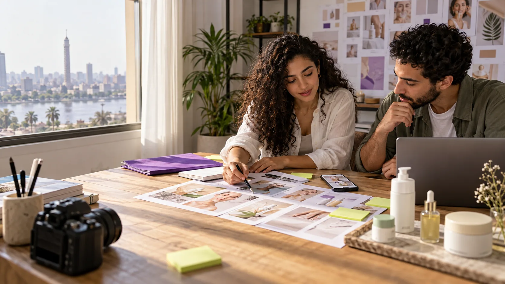 Brand team preparing a sample campaign