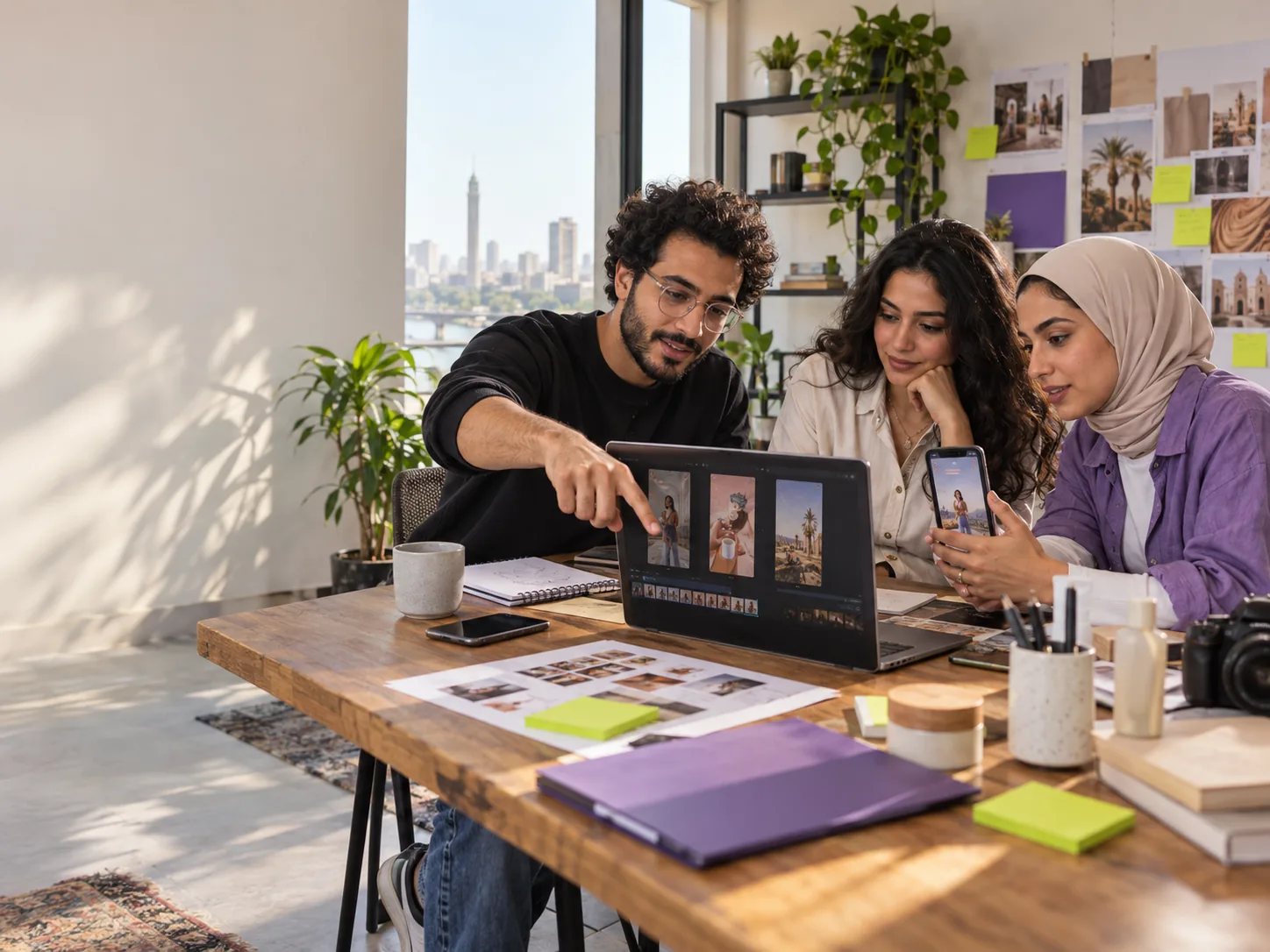 Brand team reviewing creator campaign content